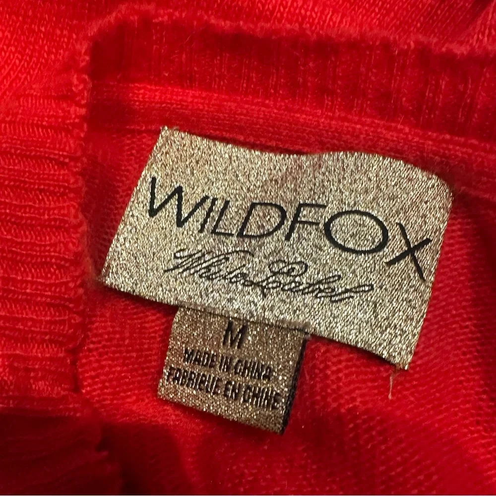 Wildfox Angora Rabbit Hair Sequin Knit Sweater Red SHOPPING IS MY CARDIO Medium
